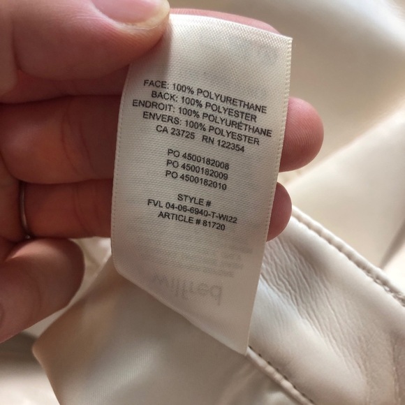 Aritzia Wilfred Melina Wide Leg High Waisted White Pleather Pants Size 0 - Picture 10 of 11